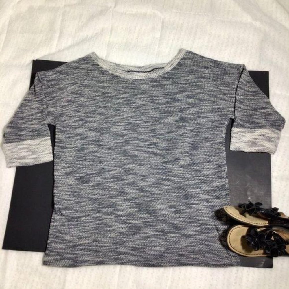 Columbia 3/4 Sleeve Knit Sweater Heather Gray Sz M